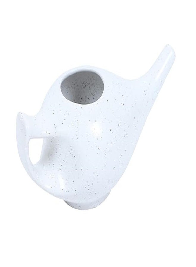 WHOLELIFEOBJECTS Leak Proof Durable Porcelain Ceramic Neti Pot Hold 300 Ml Water Comfortable Grip with 10 Sachet Neti Salt | Eco Friendly Natural Treatment for Sinus & Congestion (White Matt) - Image 1